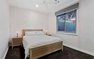 Aluminium sliding windows used in the bedroom of a new Perth home