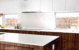 Close up of awning windows installed in the kitchen of Perth home